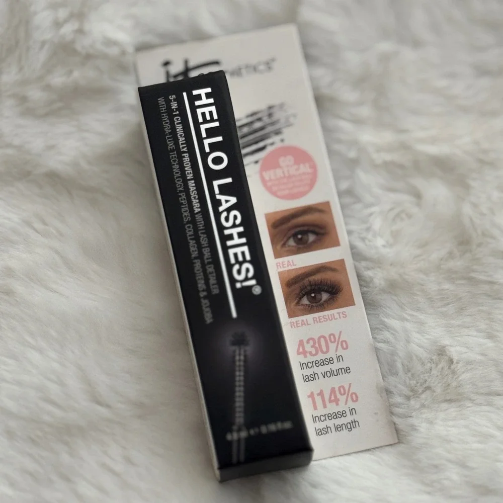 IT‎ Cosmetics Hello Lashes 5-in-1 Mascara Black Volumizing 0.16oz New